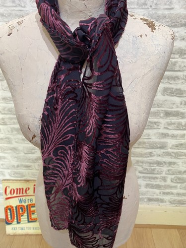Velvet burn out devore scarf