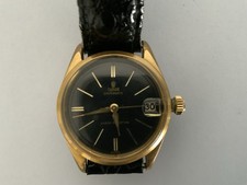 Vintage Tudor Rolex Oysterdate Black & Gold Dial Watch 1959 (Ref. 7961) Rare