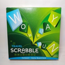 Travel Scrabble Game 2014 Mattel Green Clip In Tiles Racks Instructions Compact