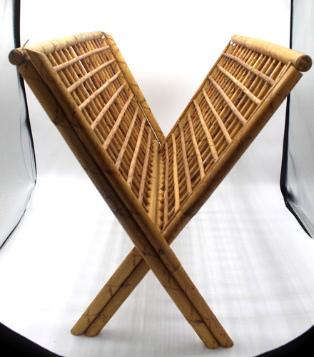 Vintage mcm wood bamboo rattan - vintage,