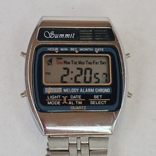 80's Vintage Gents Digital LCD wrist watch SUMMIT quartz chronograph alarm