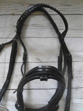 Black Patent Bling Browband Bridle FULL No Flash