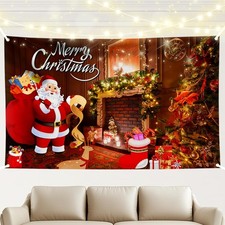 Large Merry Christmas Banner for Christmas Party Decoration Outdoor Indoor, Xmas
