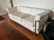 Le Corbusier Cassina LC2 Reproduction Three Seat Leather Vintage 3-Seater Sofa