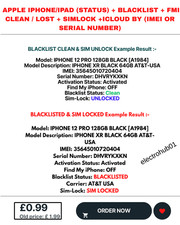 Info Check For iPhone, iPad, iWatch,Activation,Network, Fmi,Blacklist  Status