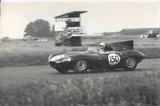 JAGUAR D-TYPE OF NEIL CORNER IN ACTION 27 AUGUST 1966 B/W PHOTOGRAPH