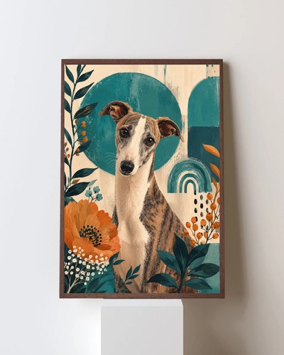 Greyhound wall art print - art,