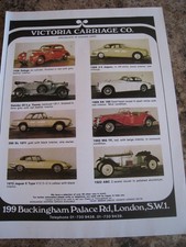 VICTORIA CARRIAGE CO. SPECIALISTS IN CLASSIC CARS LONDON STOCK ADVERT A4 FILE 52