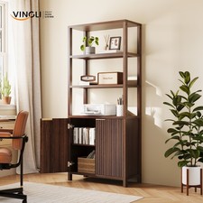 Bookcase with Fluted Doors 71"