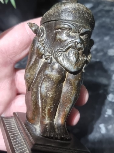 Antique metal devil faun - antique,
