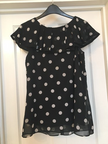 Polka dot blouse cap sleeve - dot,