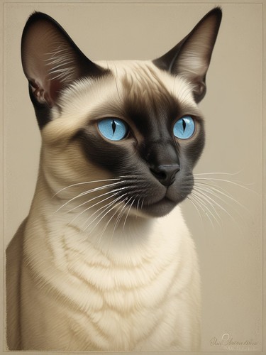 Siamese cat vintage botanical - siamese,