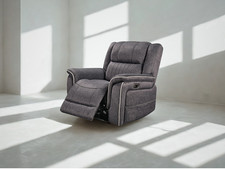 Hannan Electric Recliner Chair Power Reclining Armchair Grey Micro Fabric