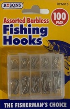 fishing hooks barbless eyed