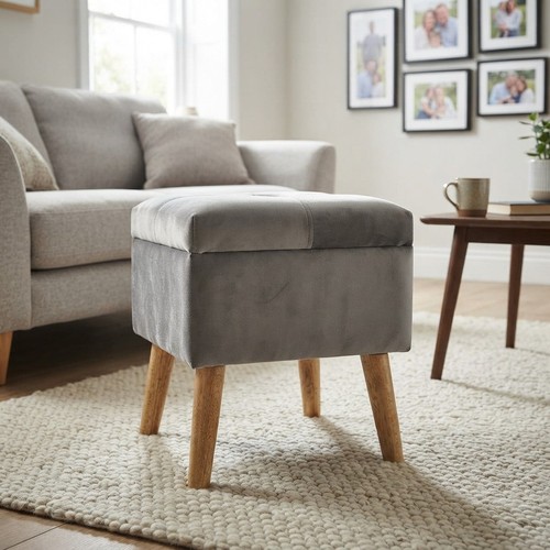 Durable velvet ottoman - velvet,