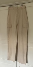 Ladies Smart Cargo Pants Women's Trousers Pockets Combat Casual Holiday Size M 