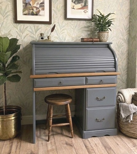 Roll top desk writing bureau - top,