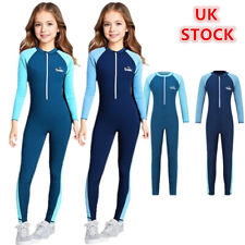 UK Kid Rash Guard Girl Boy Swimsuit One Piece Full Body Surfing Swimming Costume