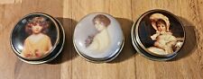 Vintage X 3 "Bentleys" Decorative Tin Pill Mint Boxes 4.5cm Diameter - Free P&P 