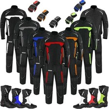 Men Motorcycle Off Road Sets Suit Motorbike Textile Suits Clothing Leather Boots