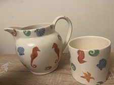 Moorland Staffordshire Seaside Shells and Seahorse Milk Jug and Sugar Pot Set