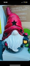 Large Ceramic Christmas Gonk Gnome With Cut Out Stars Ornament
