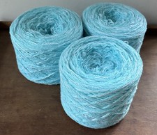 300g Acrylic Aran Turquoise Blue Knitting Wool Crochet Yarn Lot Reclaimed