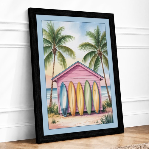Pink beach hut coastal - beach,