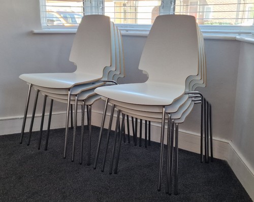 White dining chairs - 8,