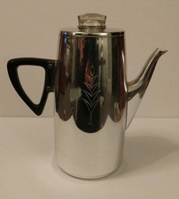 Vintage Sona Chrome Aluminium Coffee Pot with Percolator J.985