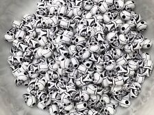 13mm White Skull Beads in