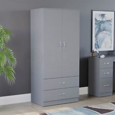 CLEARANCE Vida Designs Riano 2 Door 2 Drawer Wardrobe, Grey (2)