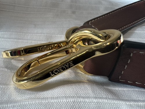 Loewe brown leather bag strap - leather,