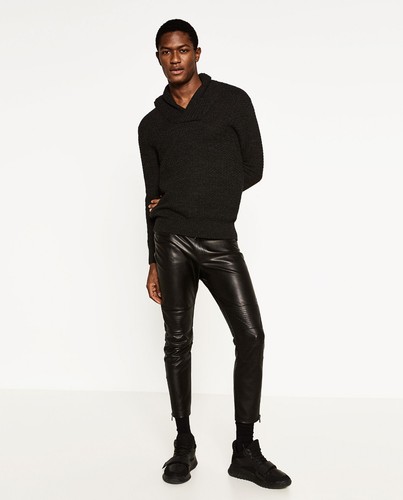 Zara man black shawl - black,