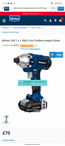 Wickes cid18iw2 18v ion - wickes, li-ion