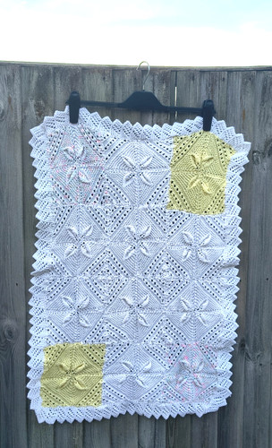 Hand knitted baby blanket size - knitted,