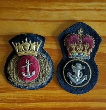 MERCHANT NAVY OFFICERS GOLD BULLION CAP BADGE,ROYAL NAVY PETTY OFFICER CAP BADGE