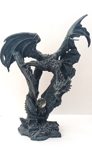 Black fantasy dragon figurine - fantasy,