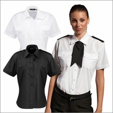 Premier Women Short Sleeve Pilot Shirt Office Wear Blouse Ladies Uniform Shirts 