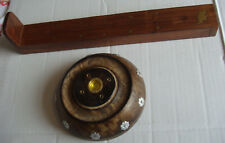 12" long & round Incense Stick & Cone Burner joss holder ash catcher box