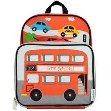Vehicles Backpack & Lunchbox Kids Boys School Bag Rucksack Bookbag Bus Cars Red