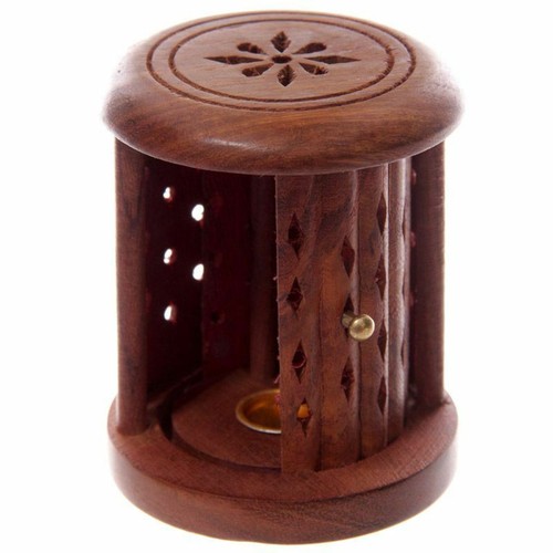 Sheesham wood carved barrel - carved,