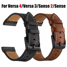 Leather Watch Band Wrist Strap Replacement For Fitbit Versa 4/Versa 3 Sense 2 1