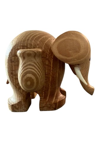 Hand carved wooden elephant - carved,