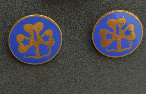 Vintage brass blue - vintage, enamel