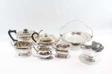 Silver Plate Tea Services Swing Handled Fruit Bowl Vintage 3087g