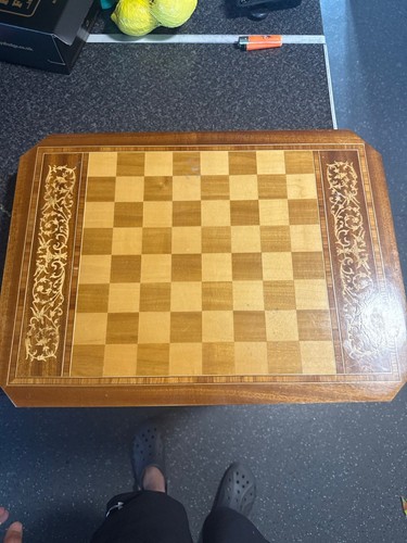 Brown wooden chess table - wooden,