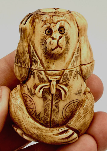 Antique japanese carved monkey - antique,