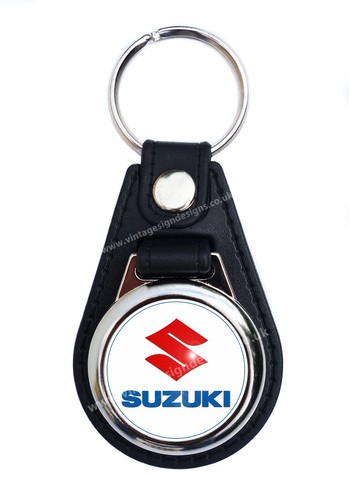 Suzuki faux leather keyring - leather, /