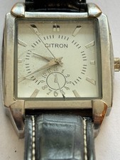 Citron - Large gents square silver and black wristwatch - Untested